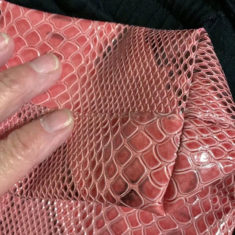 Kim Kardashian pink tote in faux snake print